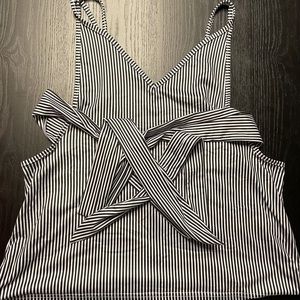 Trendy striped tie tank top